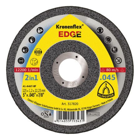 Kronenflex® cut-off wheels 0,8 - 1,0 mm EDGE 6 x 1/16 x 7/8 (inch)